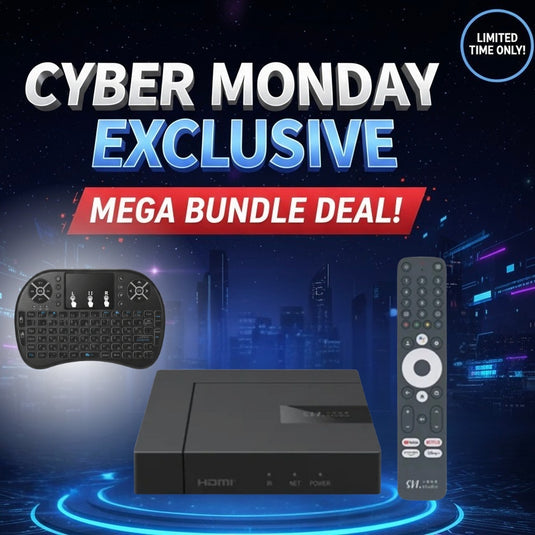 [Cyber Monday Only] 最新2024  SVICloud 小雲電視盒子 9MAX  +額外小雲盒子適用無線鍵盤 Free Wireless Keyboard (內置原生Google TV介面,4K HDR,  AV1 編碼技術高清不卡頓視頻）